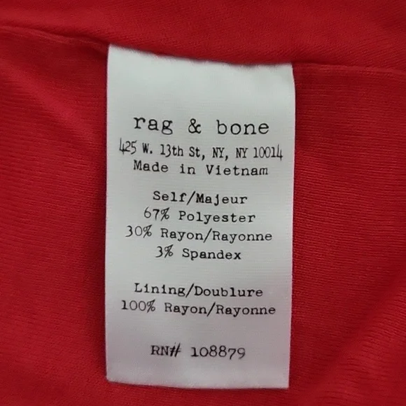 Rag & Bone Red Sleeveless Fit & Flare Dress | Size L - Picture 8 of 11